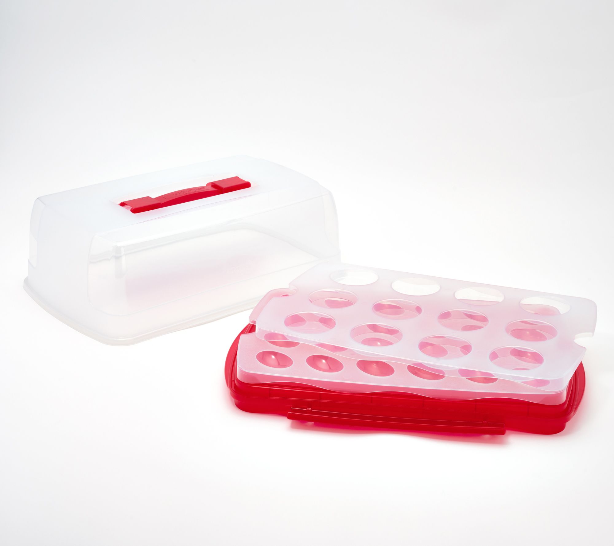 LocknLock 9x13 Cake Carrier w/ Deviled Egg & Cupcake Insert