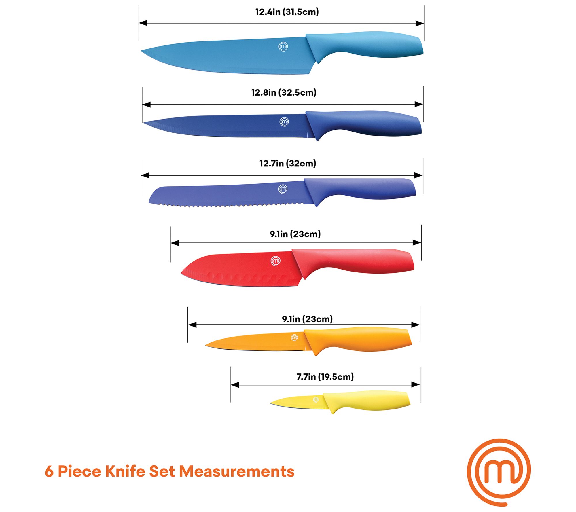 MasterChef 5-Piece Knife Set with Ergonomic Handles - QVC.com