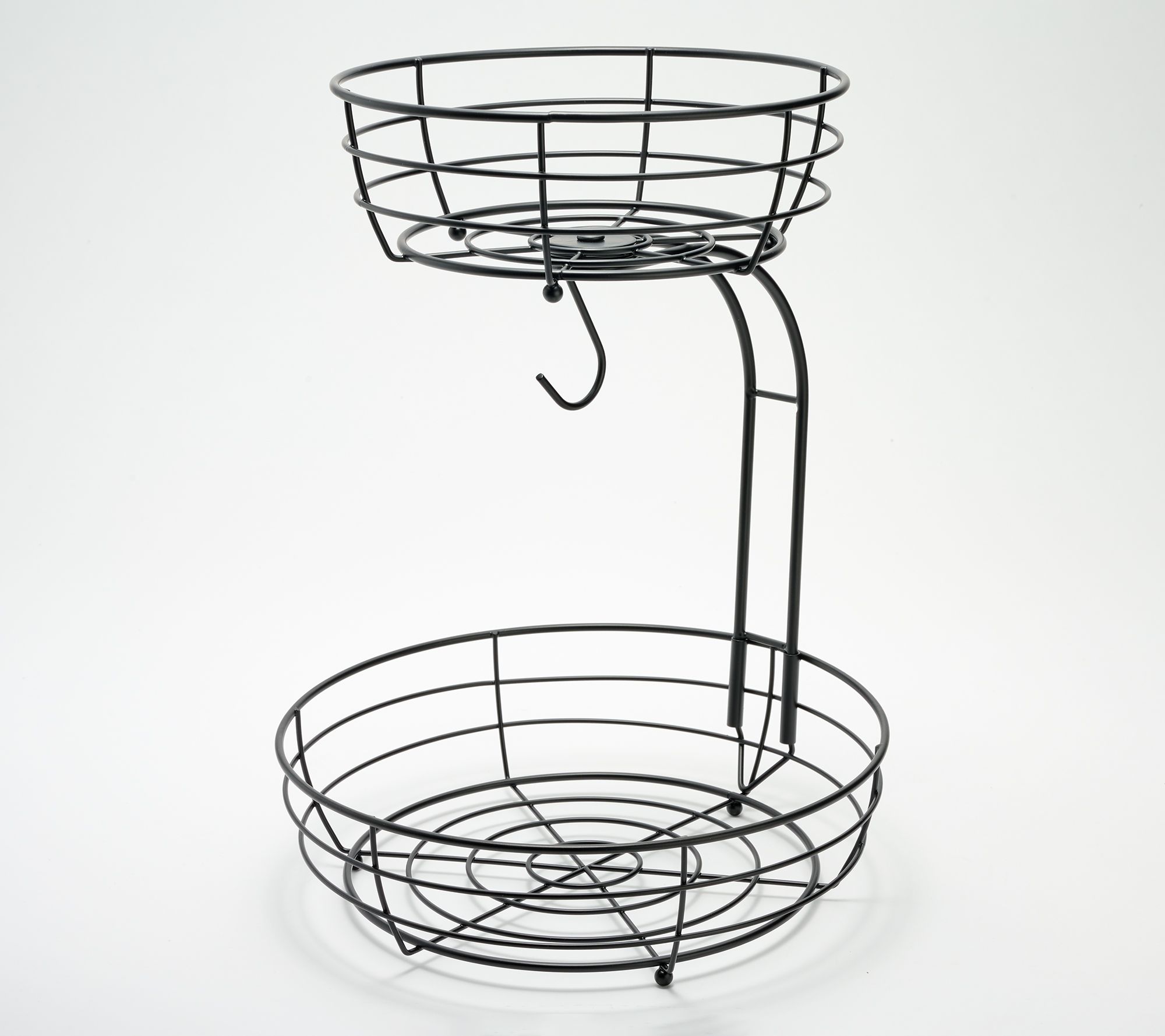 Cella Two-Tier Wire Fruit Basket w/ Banana Hook