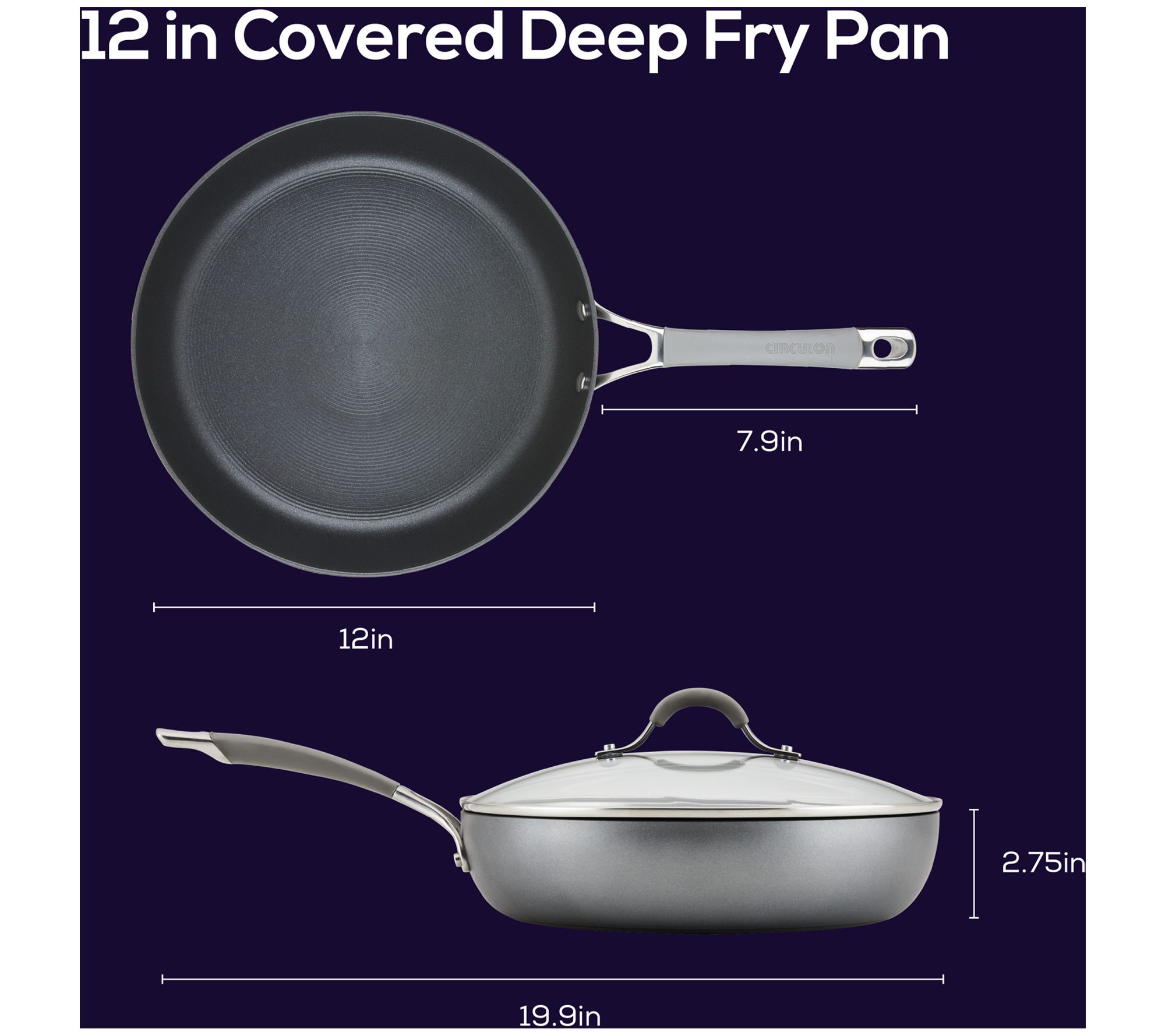 11-In. Nonstick Aluminum Deep Fry Pan with Lid, 1 - Fry's Food Stores