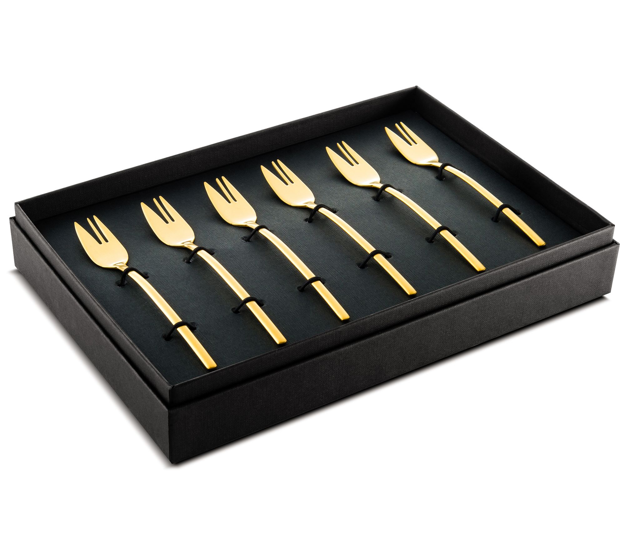 Mepra Due Ice Gold Cake Fork Set