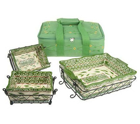 Temp-tations Old World Green Set Of 4 Nesting Cake Baking Pans