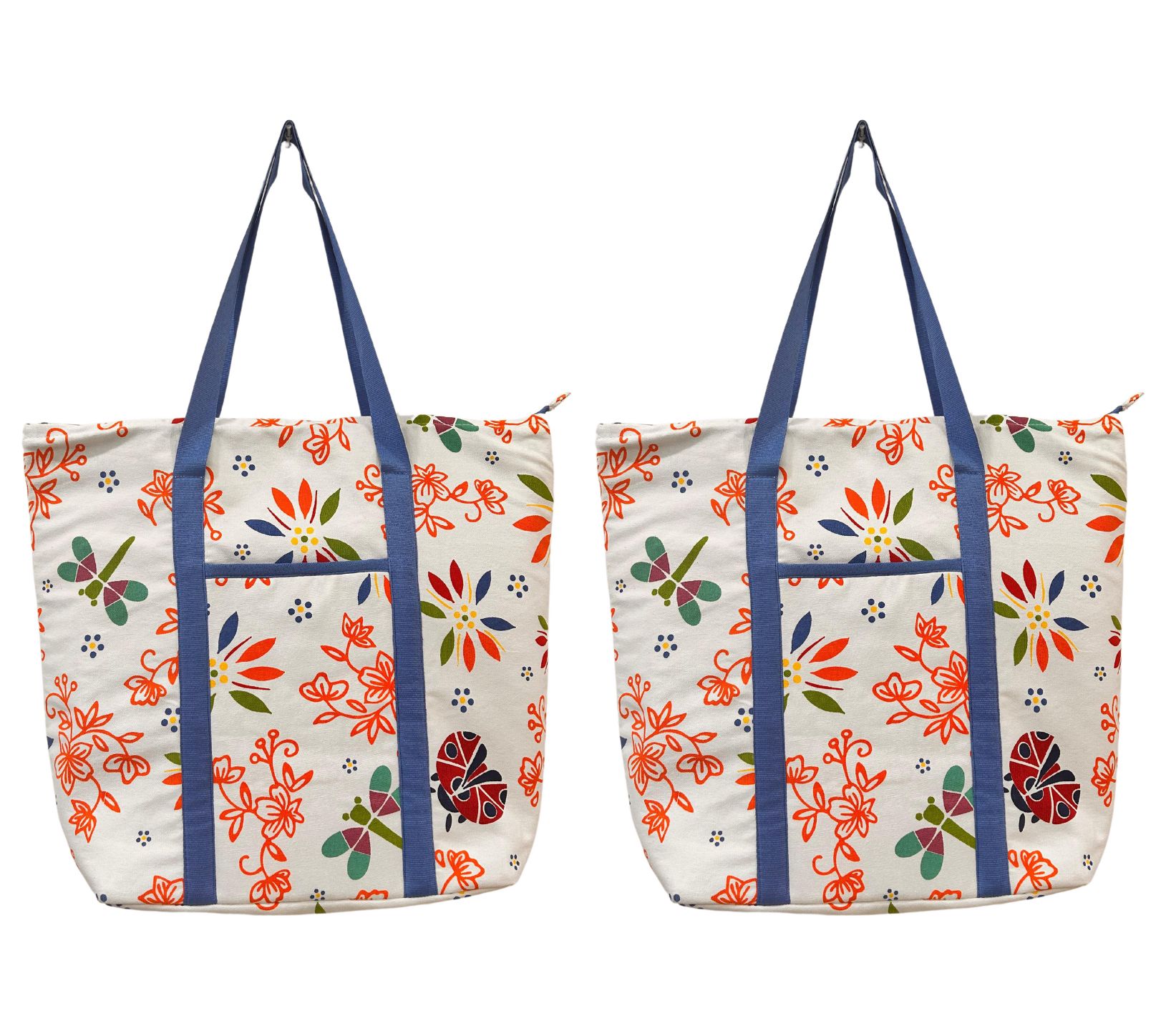 "As Is" Temp- tations Seasonal Set of (2) Insulated Tote Bags
