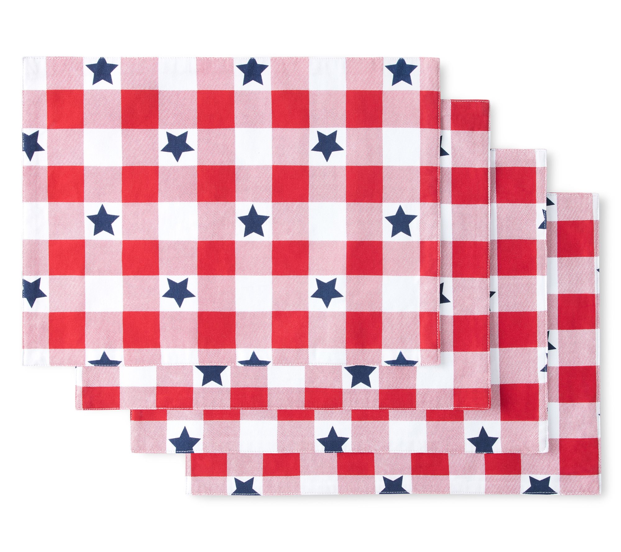 MARTHA STEWART Americana Gingham Indoor Placemat 4-Pack Set