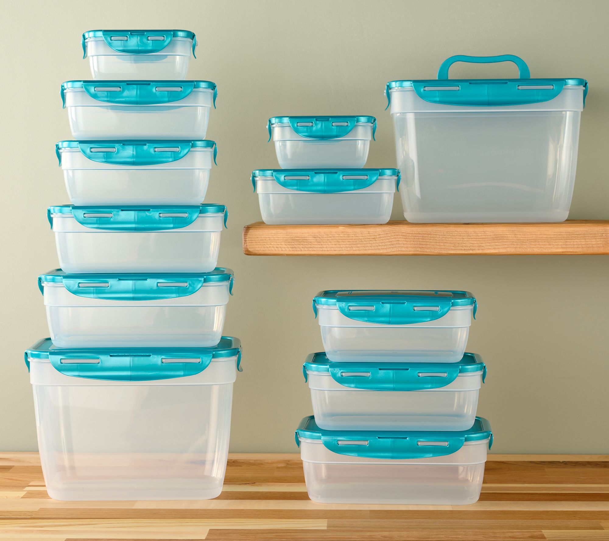  LocknLock 12-Pc Nestable Rectangle Storage Set w/ (2) Handle Lids