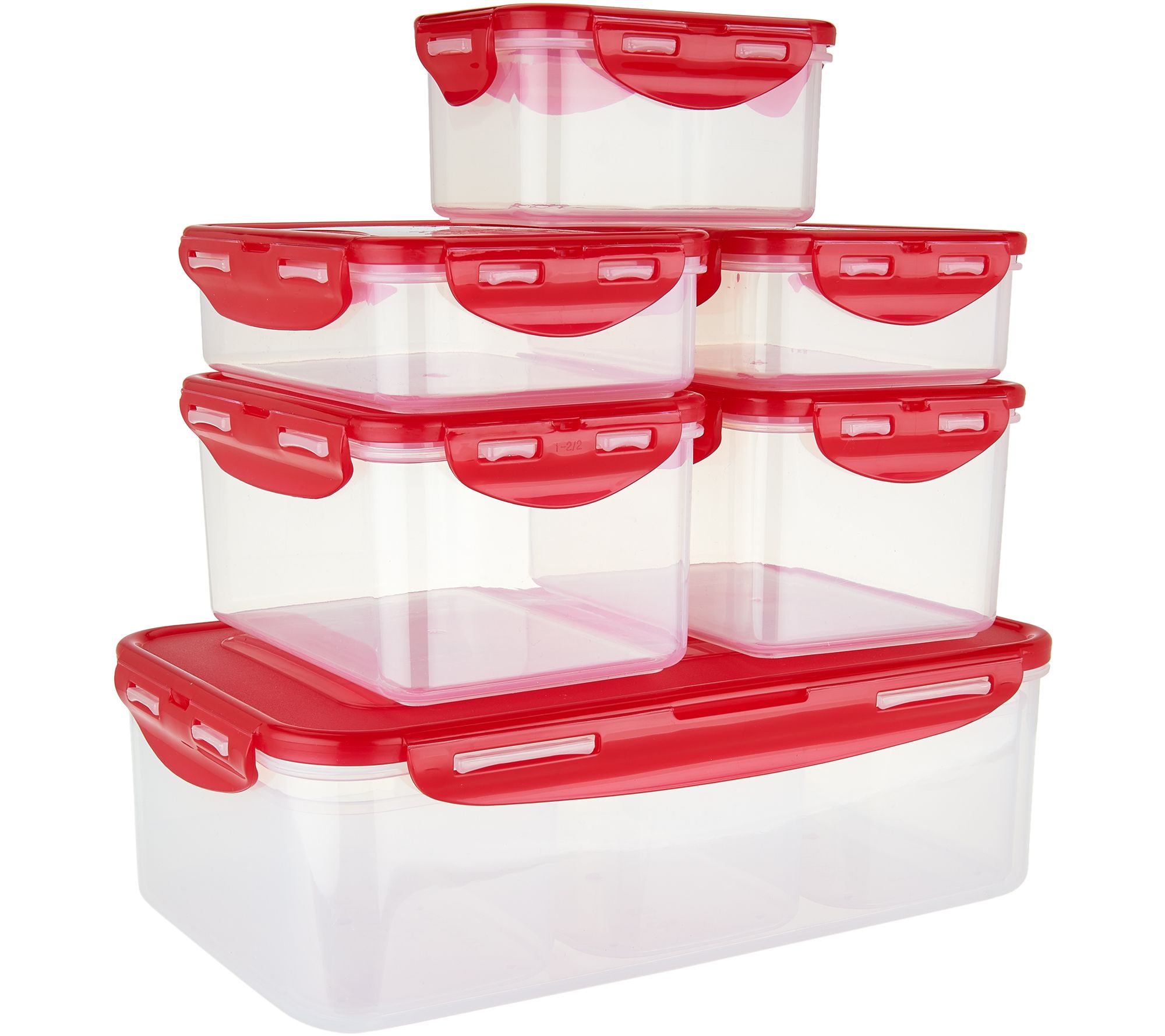 NEW Lock n Lock Food Storage Container Red Large Divided Square Lunch Plate  QVC