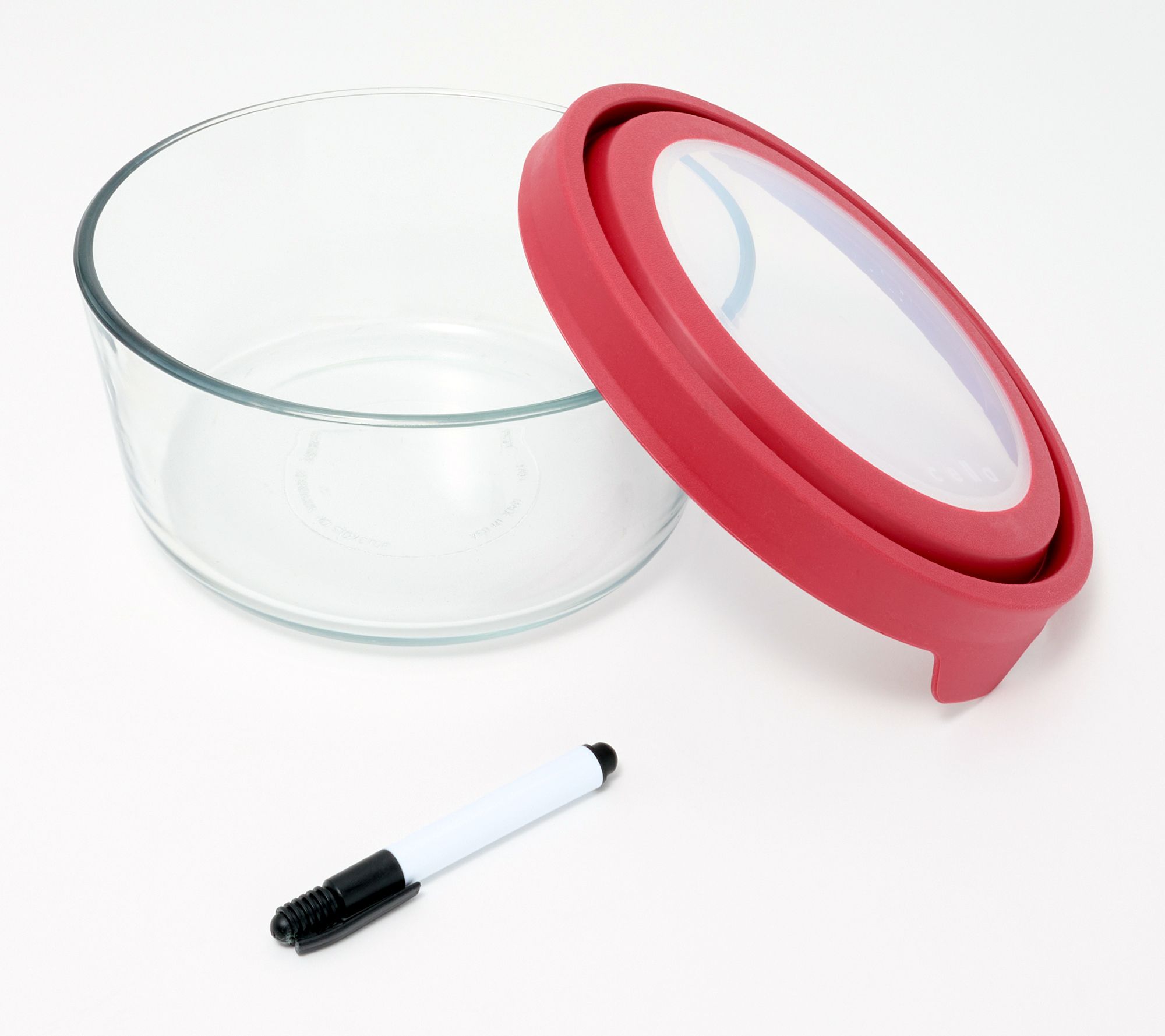 c e ll a TrueSeal 7Pc Round Glass Food Storage Set w/ Marker