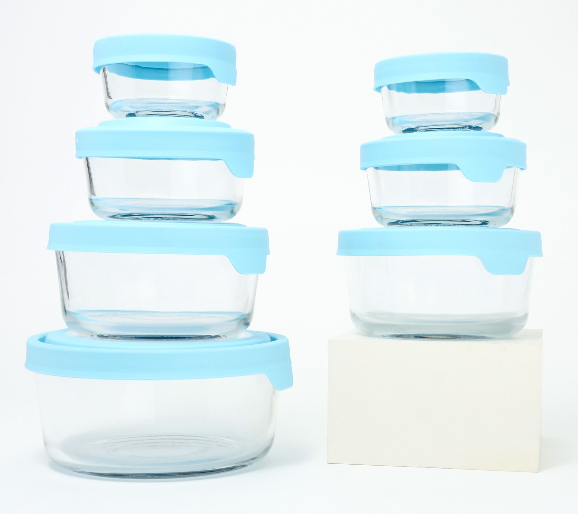 c e ll a TrueSeal 7-Pc Round Glass Food Storage Set w/ Marker