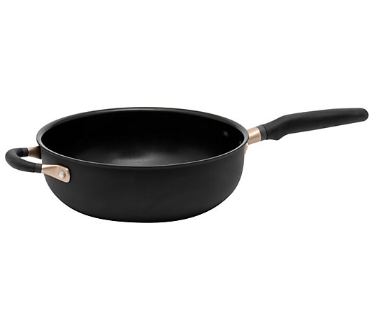 Cook N Home 10.5-Inch/3.5 Quart Nonstick Deep Saute Fry Pan/Jumbo Cooker  with Lid, Black