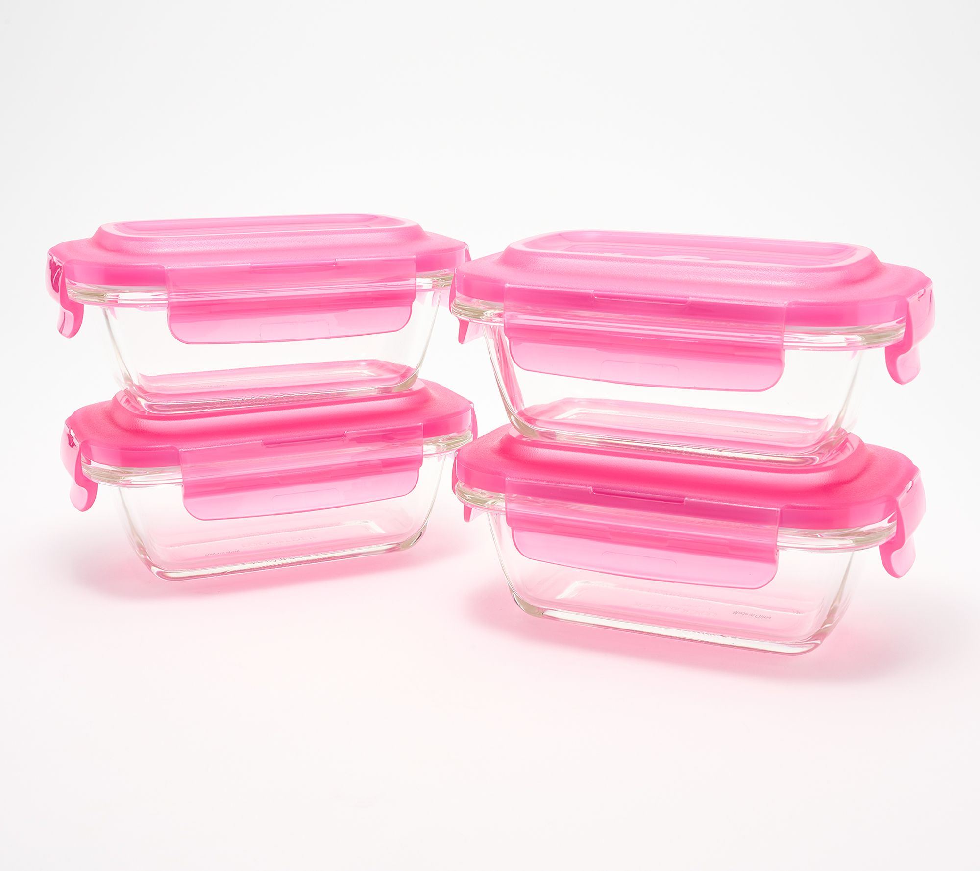 LocknLock Set of (4) 1-Cup Mini Glass Loaf Baking Dishes