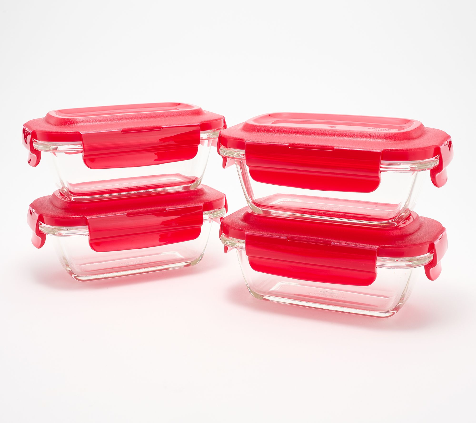 LocknLock Set of (4) 1-Cup Mini Glass Loaf Baking Dishes
