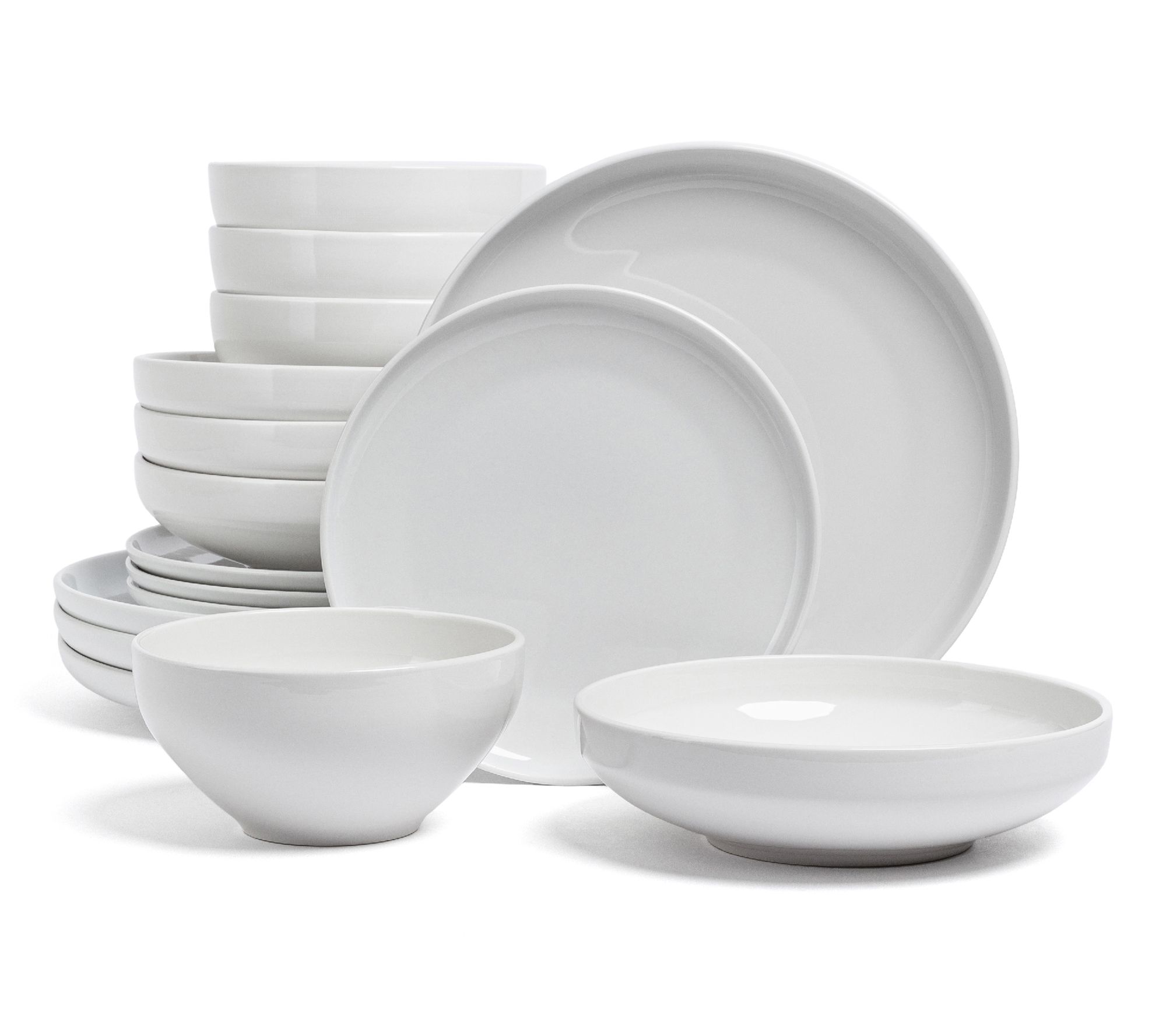 over&back Coupe 16-Piece Glossy Porcelain Dinnerware Set