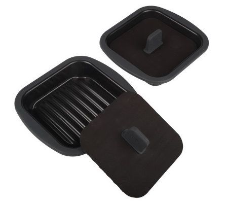 Prepology Set Of Microwave Mini Square Grill Pans W Presses Qvc Com