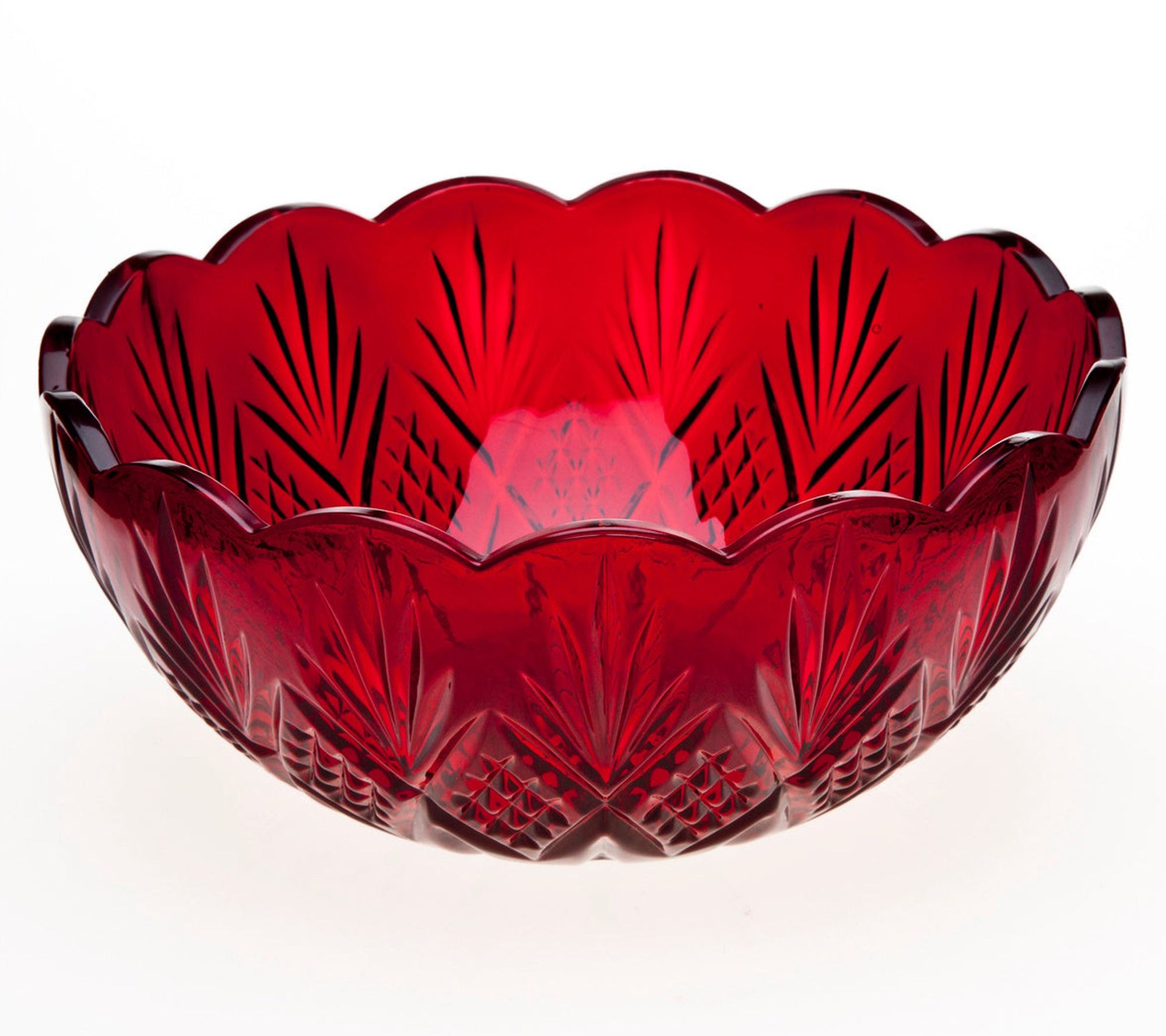 Godinger Dublin Crystal Red Serving Bowl