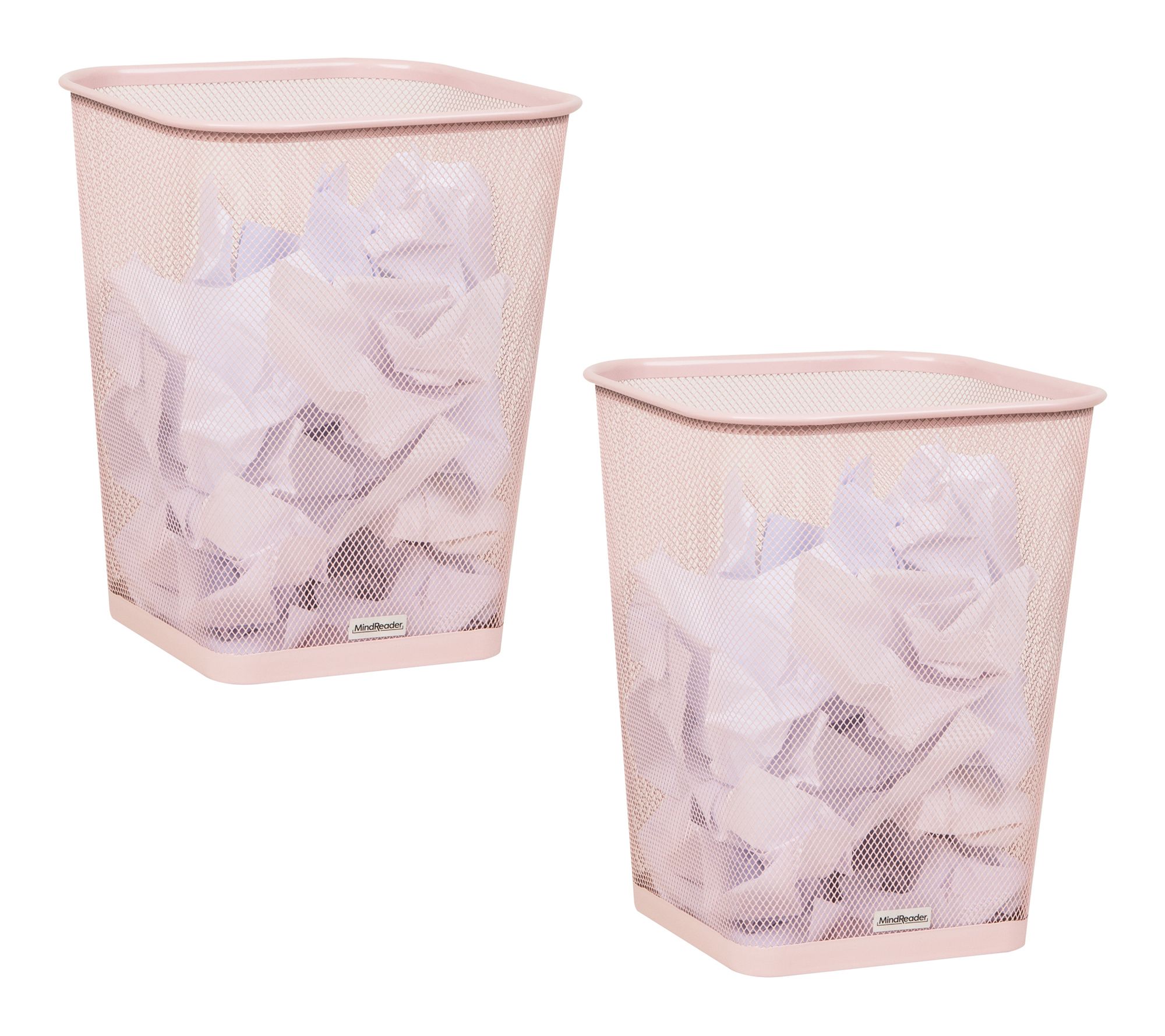 Mind Reader Set of 2 Mesh Trash CanSquare Wastebasket