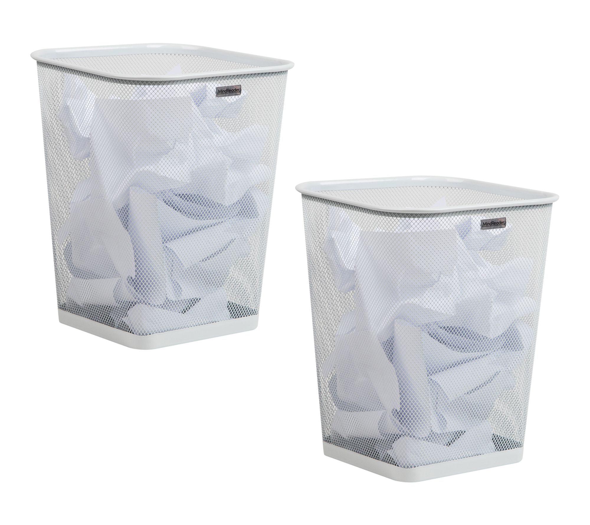Mind Reader Set of 2 Mesh Trash CanSquare Wastebasket