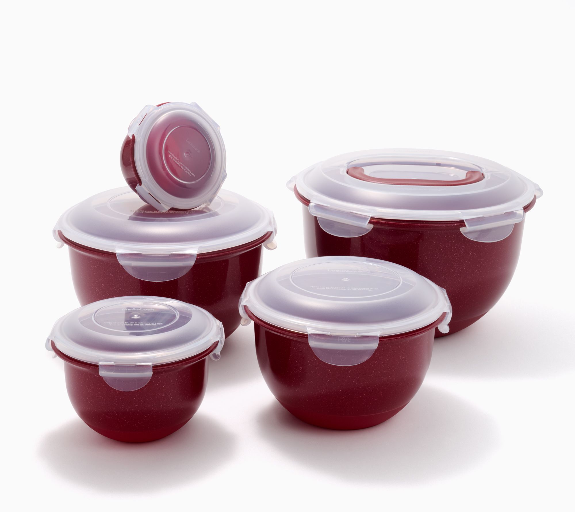 LocknLock 5pc Tulip Bowls w/ 1 Handle Lid