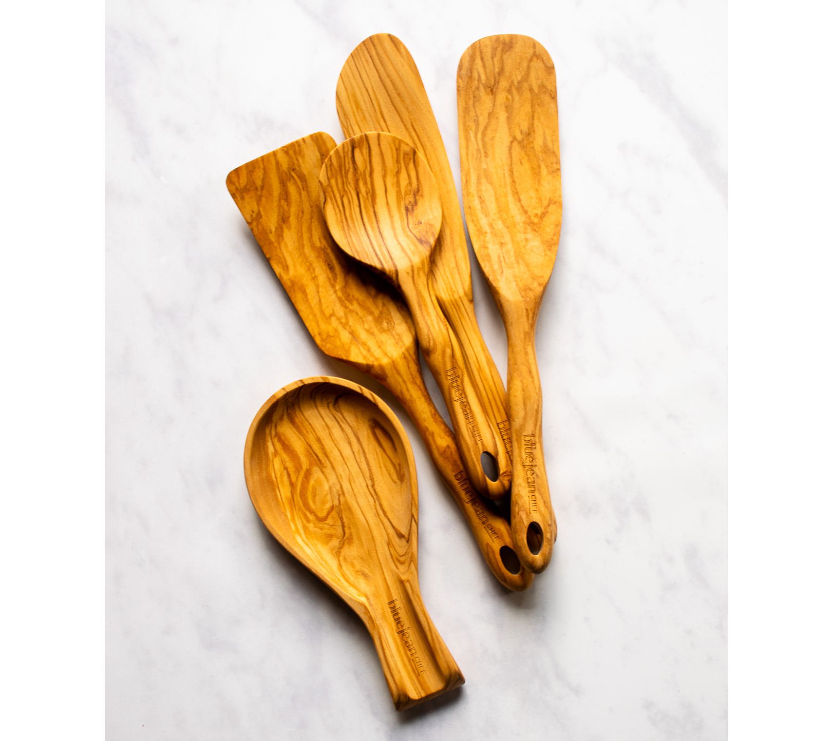 Artisan-Crafted Olive Wood Kitchen Utensils - Aesthetic