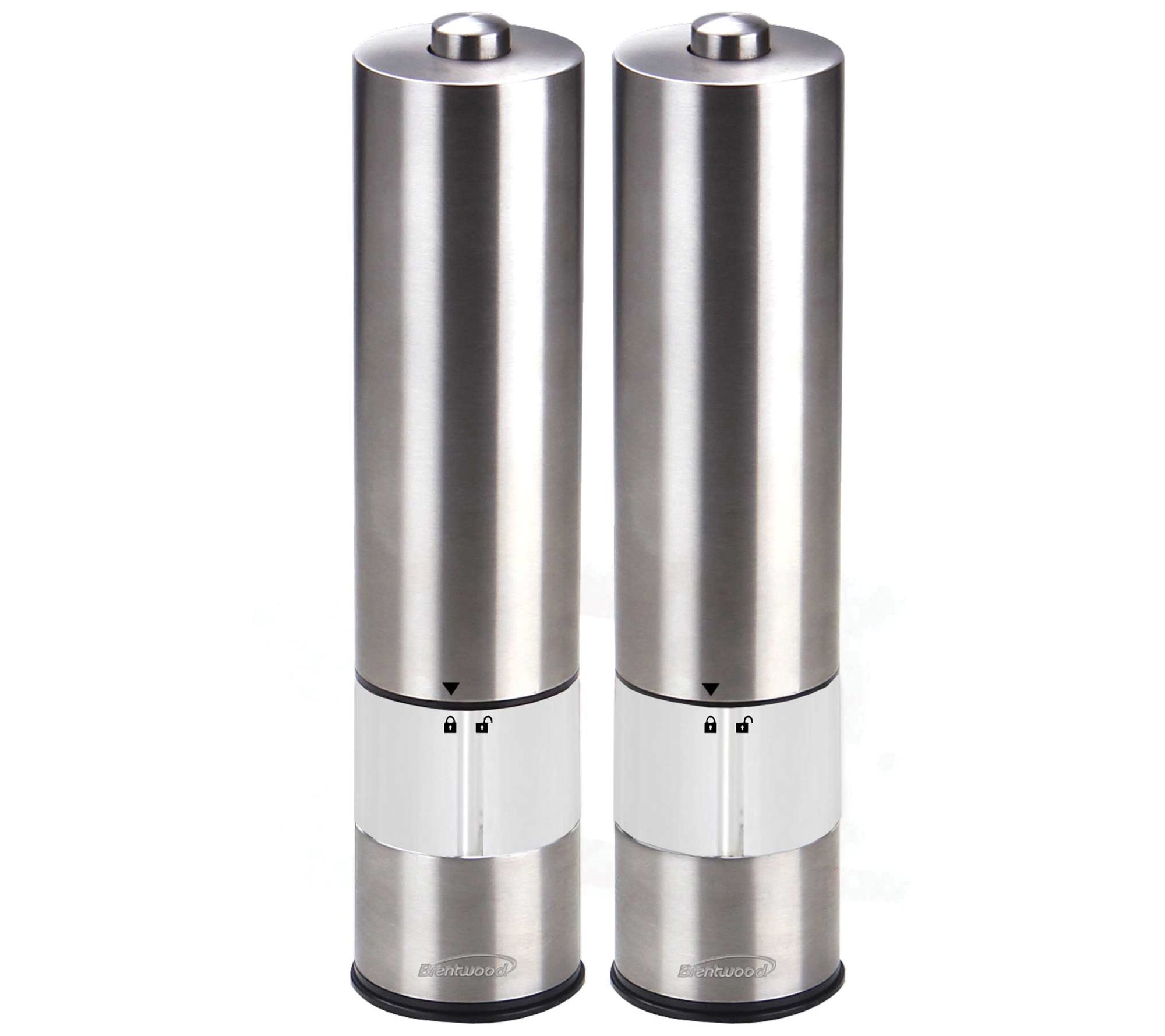 Brentwood Electric Stainless Steel Salt and Pepper Grinders 