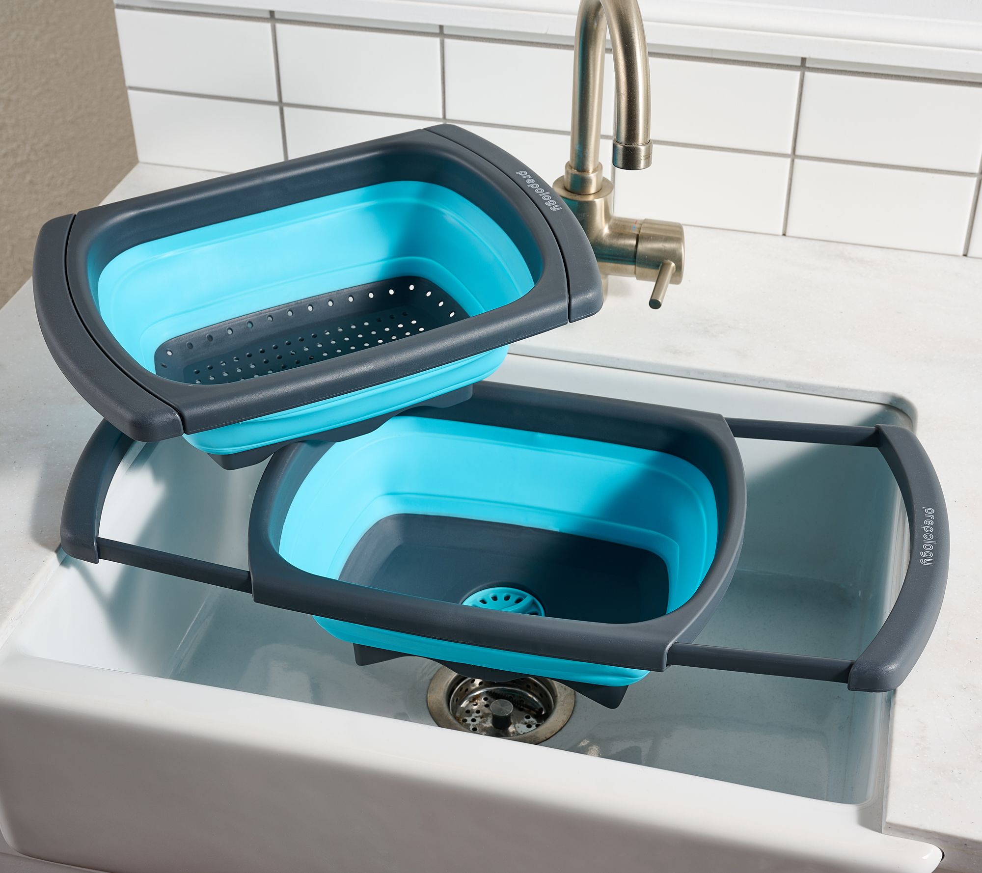 Prepology 2 piece Over the Sink Colander and Wash Basin