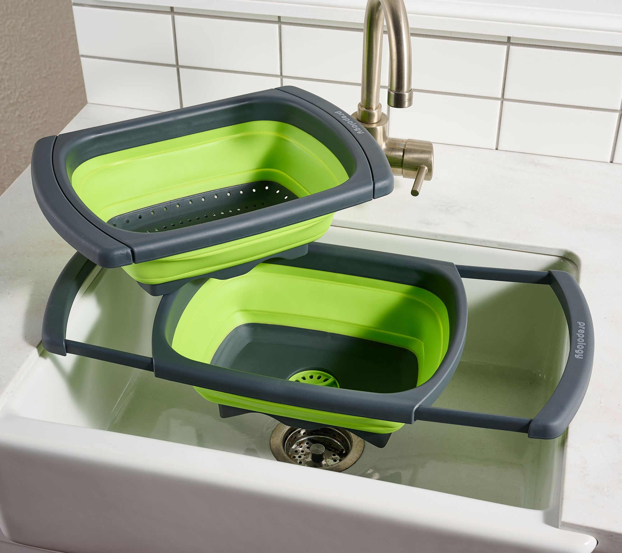 Prepology 2 piece Over the Sink Colander and Wash Basin
