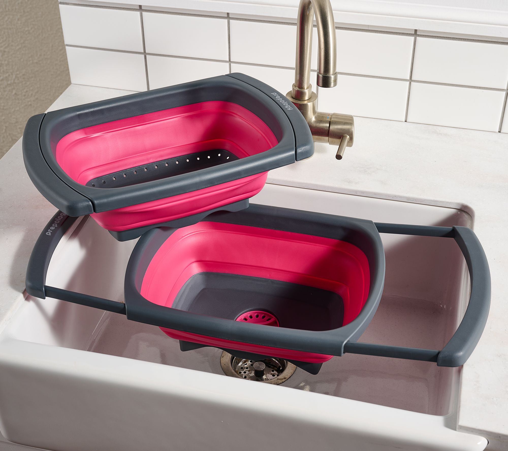 Prepology 2 piece Over the Sink Colander and Wash Basin