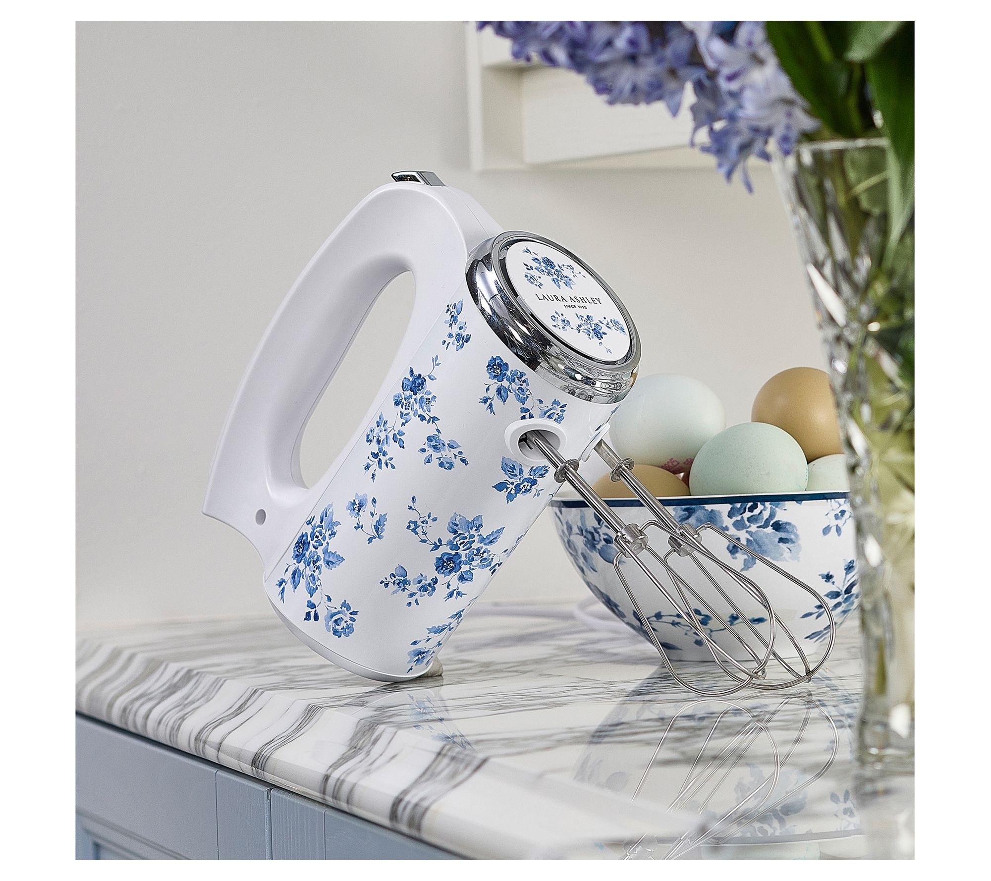 Laura Ashley 5-Speed Hand Mixer with Accessories | QVC