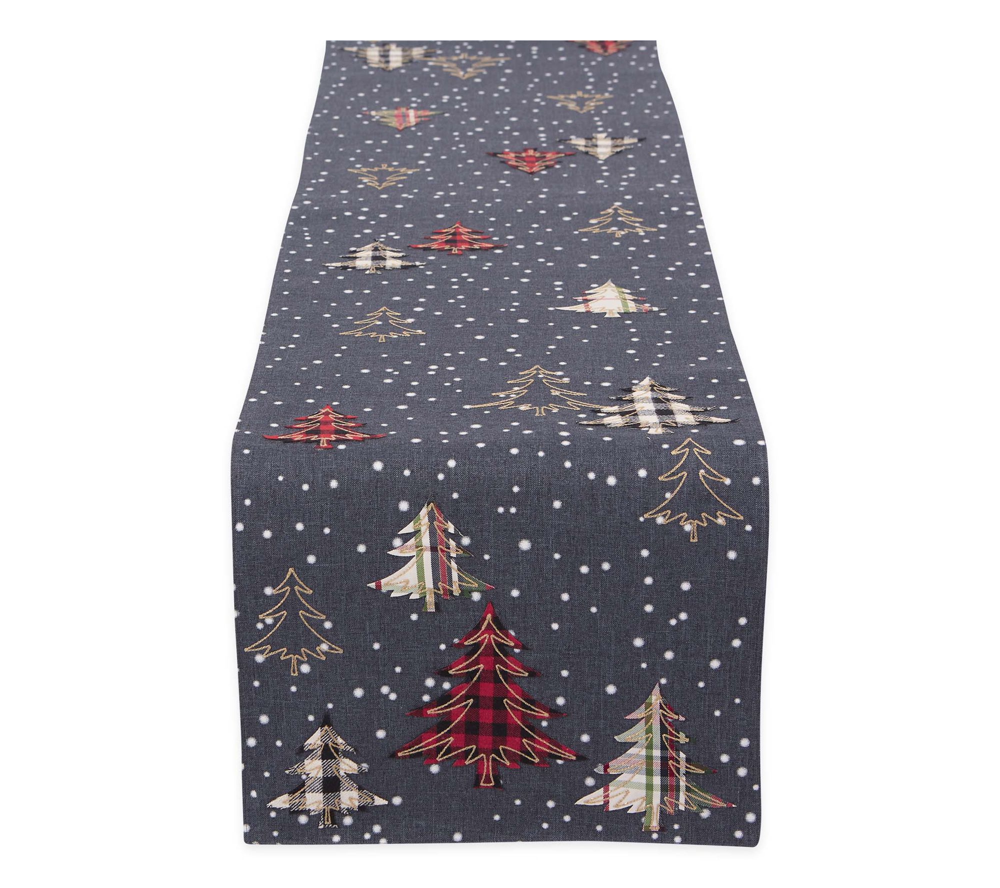 Design Imports Snowy Trees Embellished Table Runner 14x70