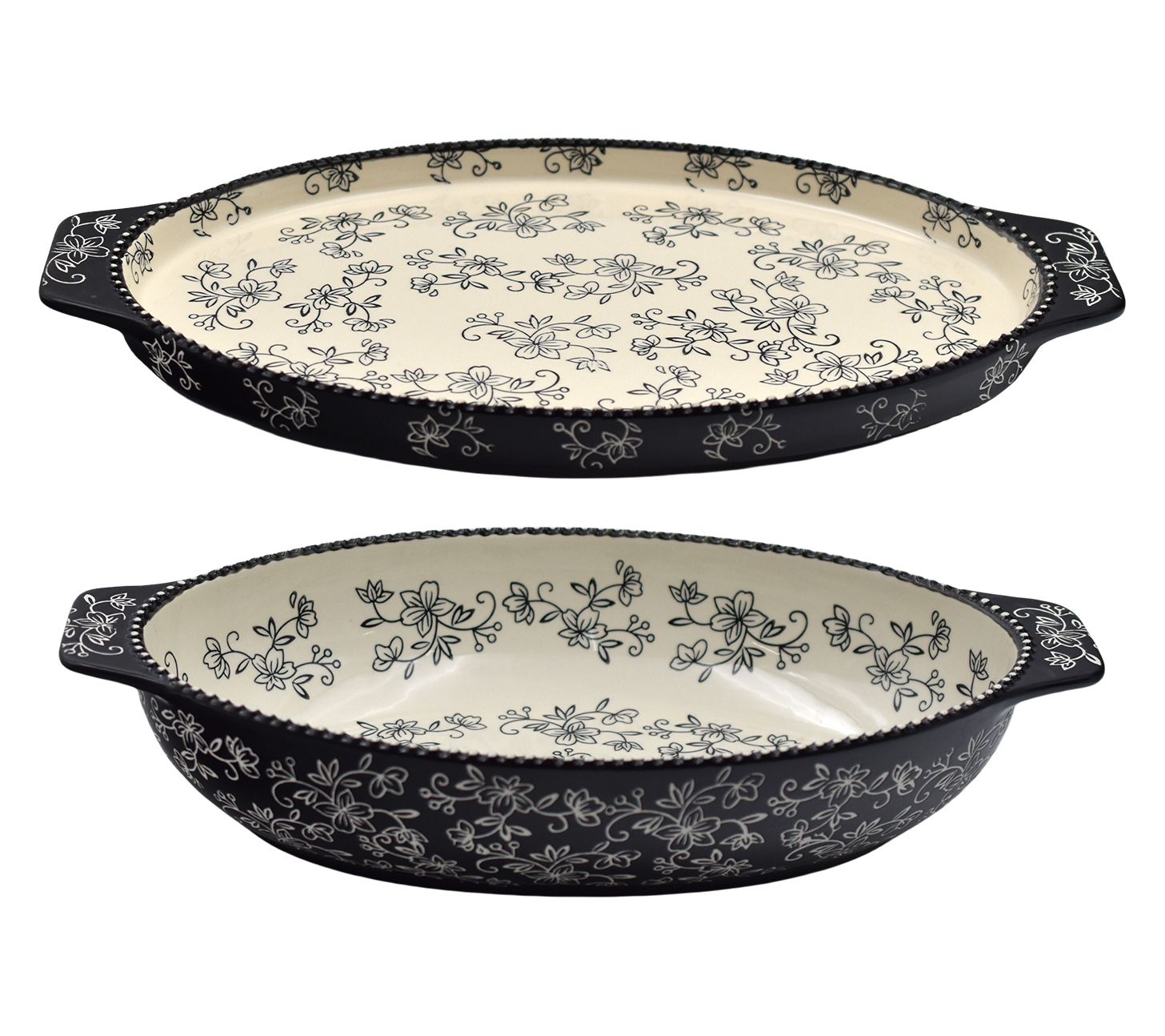 Temp-tations Floral Lace 3-qt Shallow Casserole with Lid-It