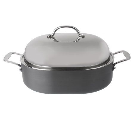 Technique Hard Anodized Nonstick 5qt Oval Roaster CooksEssentials - QVC.com