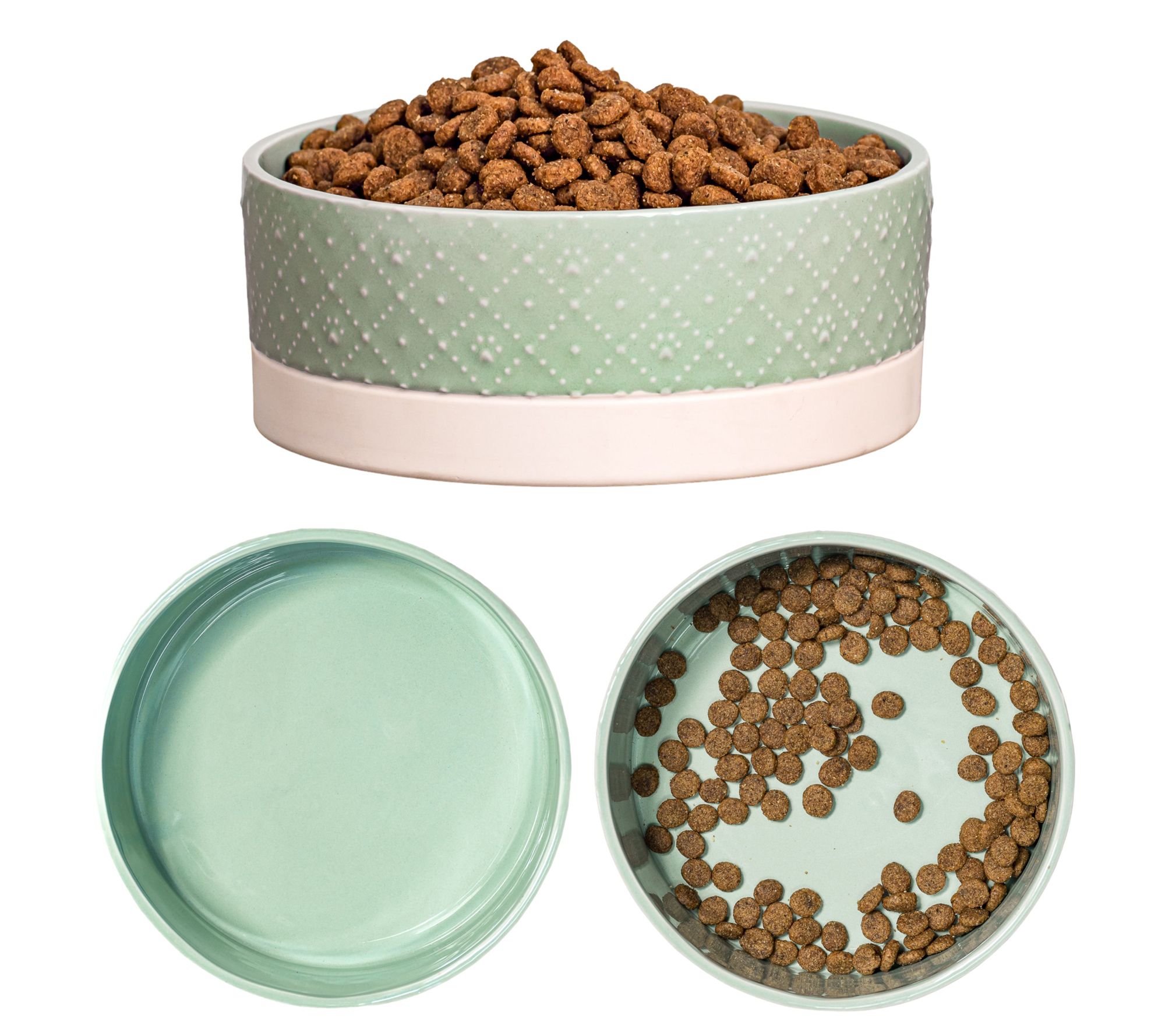 10 Strawberry Street Set of 2 Paw Pattern Pet Dishes