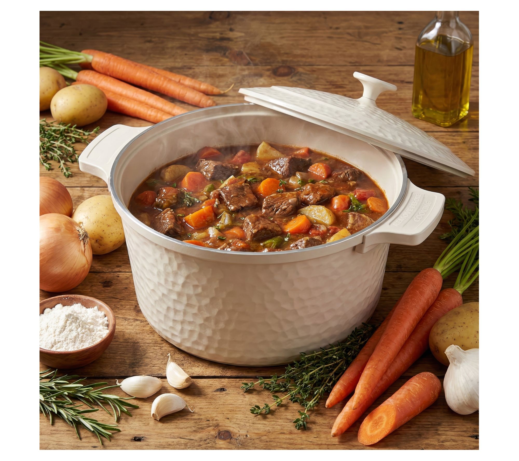 Gotham Steel 5 Quart Nonstick Ceramic HammeredDutch Oven
