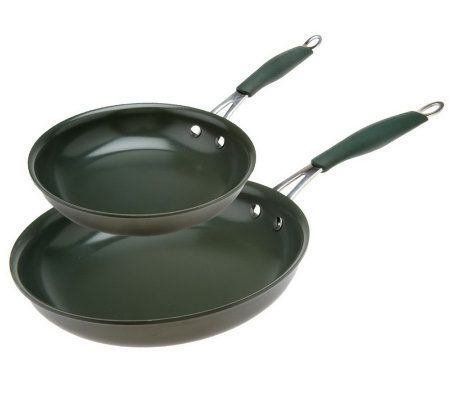 2 Piece Colored Hard Anodized Skillet Set By Markcharles Misilli Qvc Com