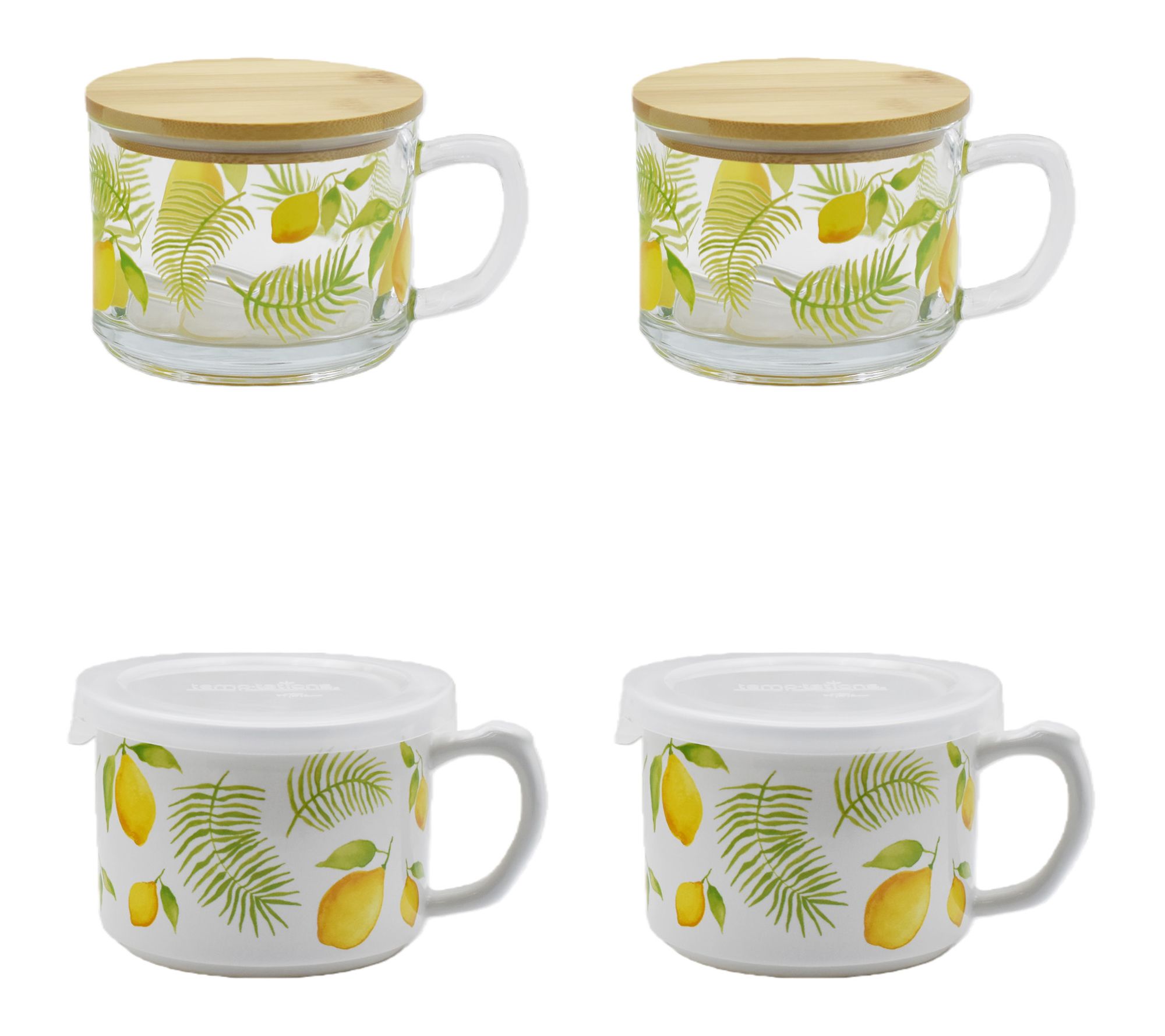 "As Is" Temp-tations Set/4 Ceramic and Glass Seal the Meal Mugs