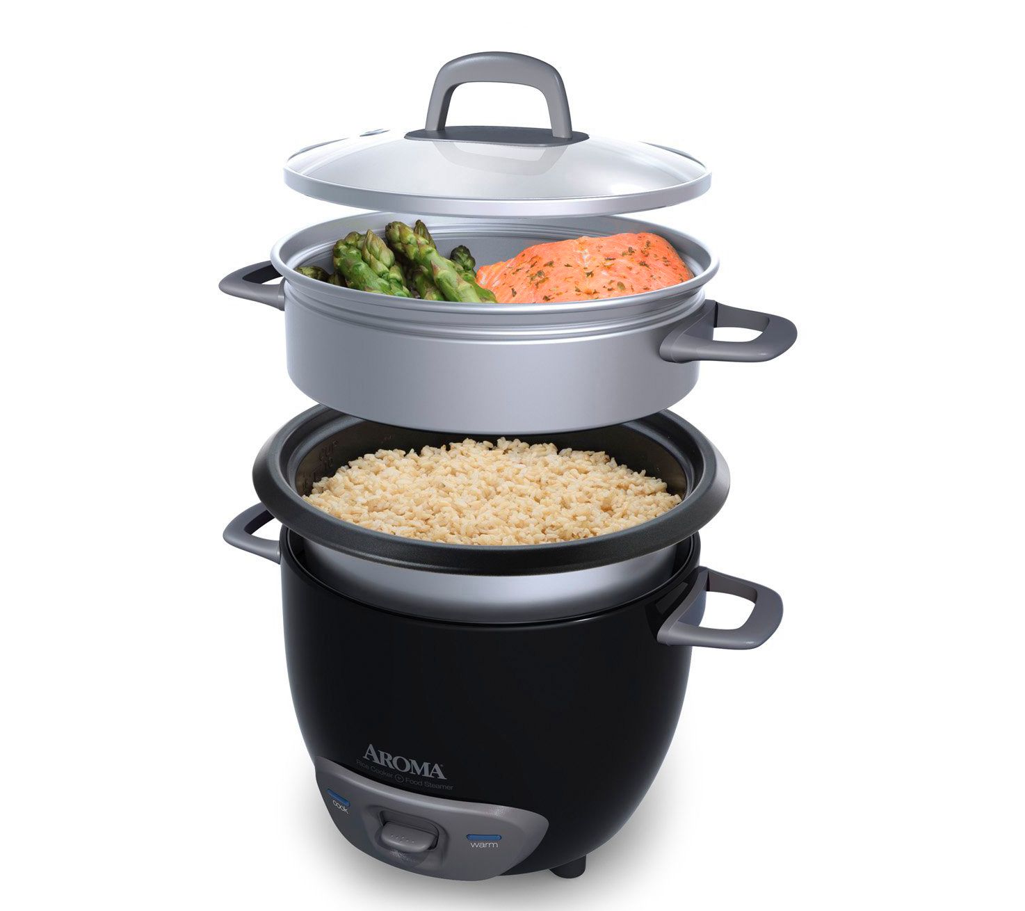 Aroma 6-Cup Pot Style Rice Cooker, Black - QVC.com