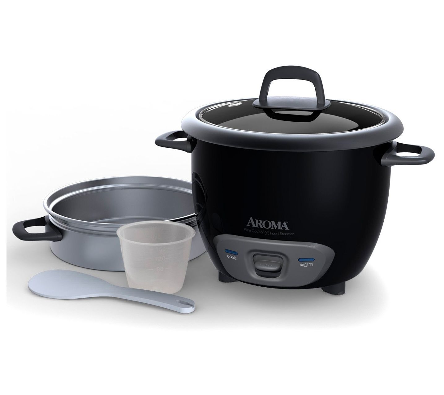 Aroma 6-Cup Pot Style Rice Cooker, Black - QVC.com