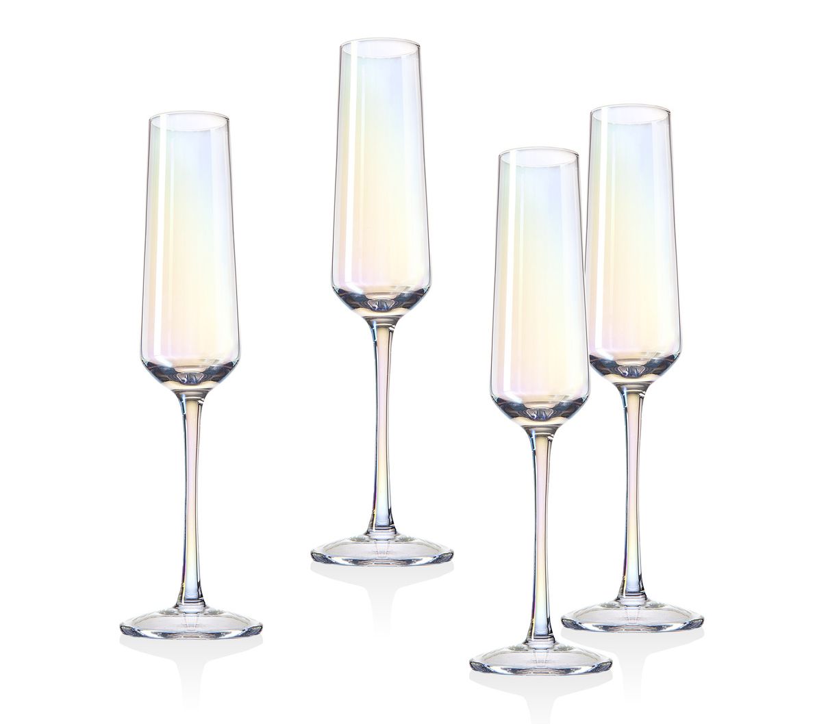Jeanne Fitz Slant Collection Champagne Glasses, Set of 2, Gold
