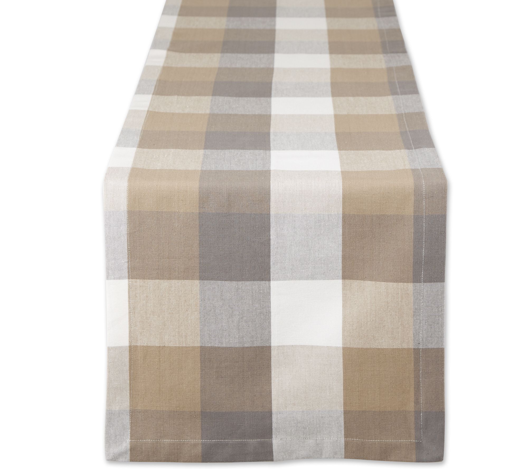 Design Imports 14" x 108" Tri Color Check TableRunner