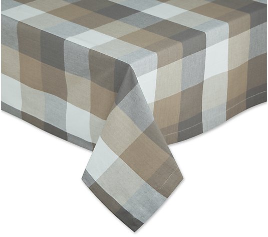 Design Imports 60x84" Tri Color Check Tableclot h