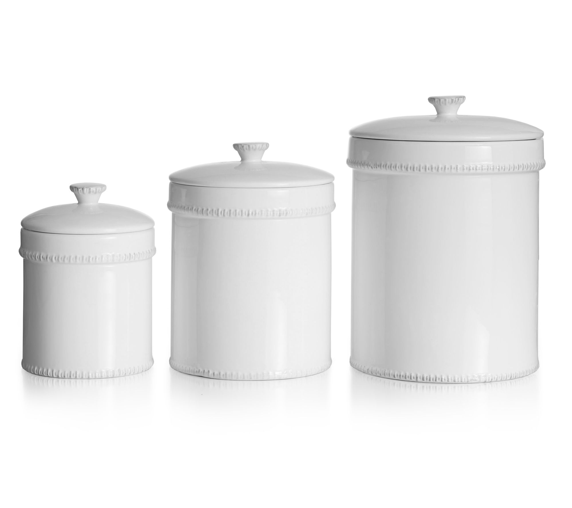 American Atelier Canister Set 3-piece Ceramic Jars In Small