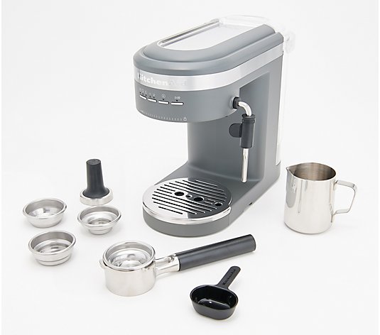 KitchenAid Semi Automatic Espresso Maker with Attached Steam Wand