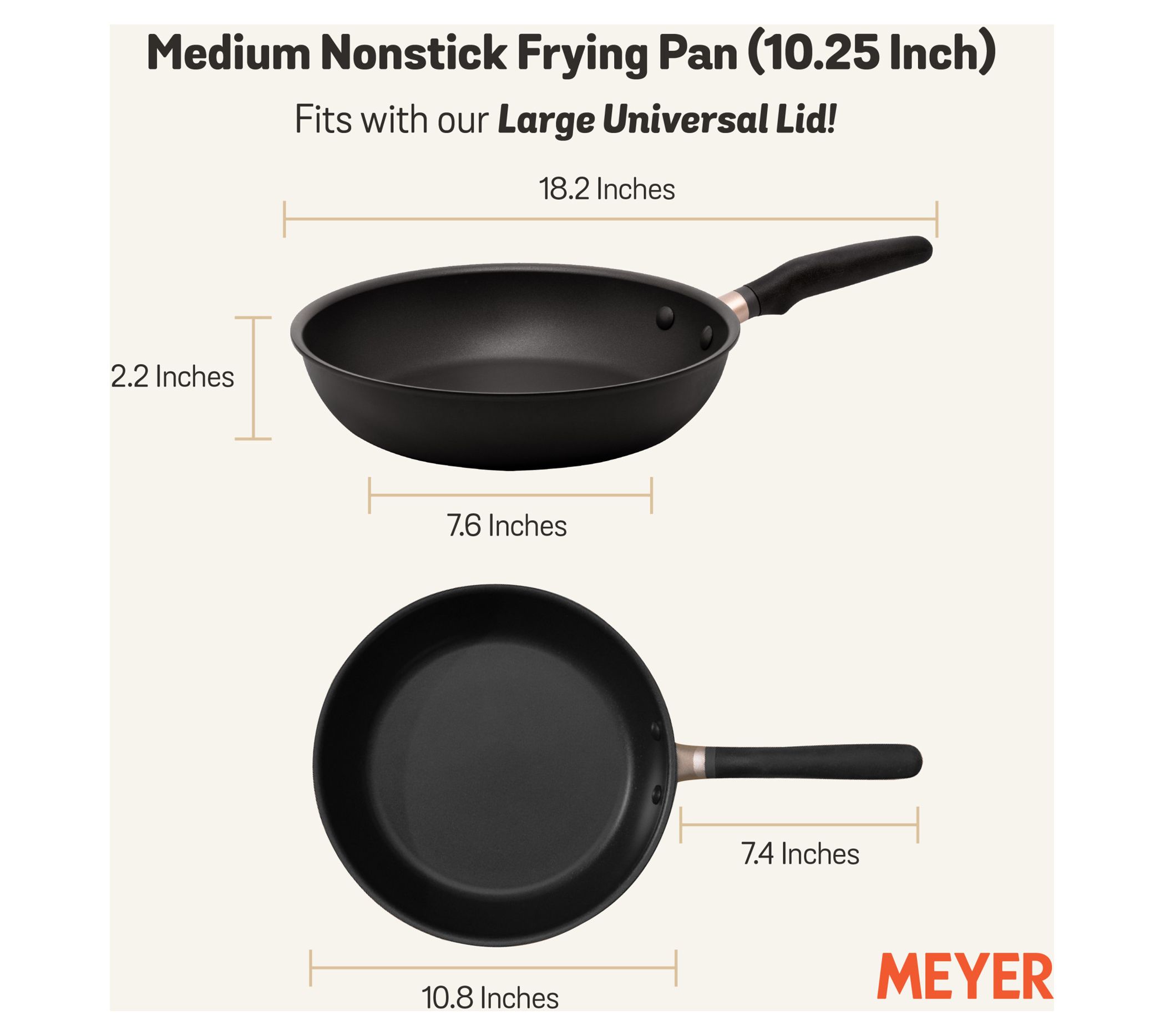 Meyer Accent Series Stainless Steel Universal Cookware Lid, Medium 