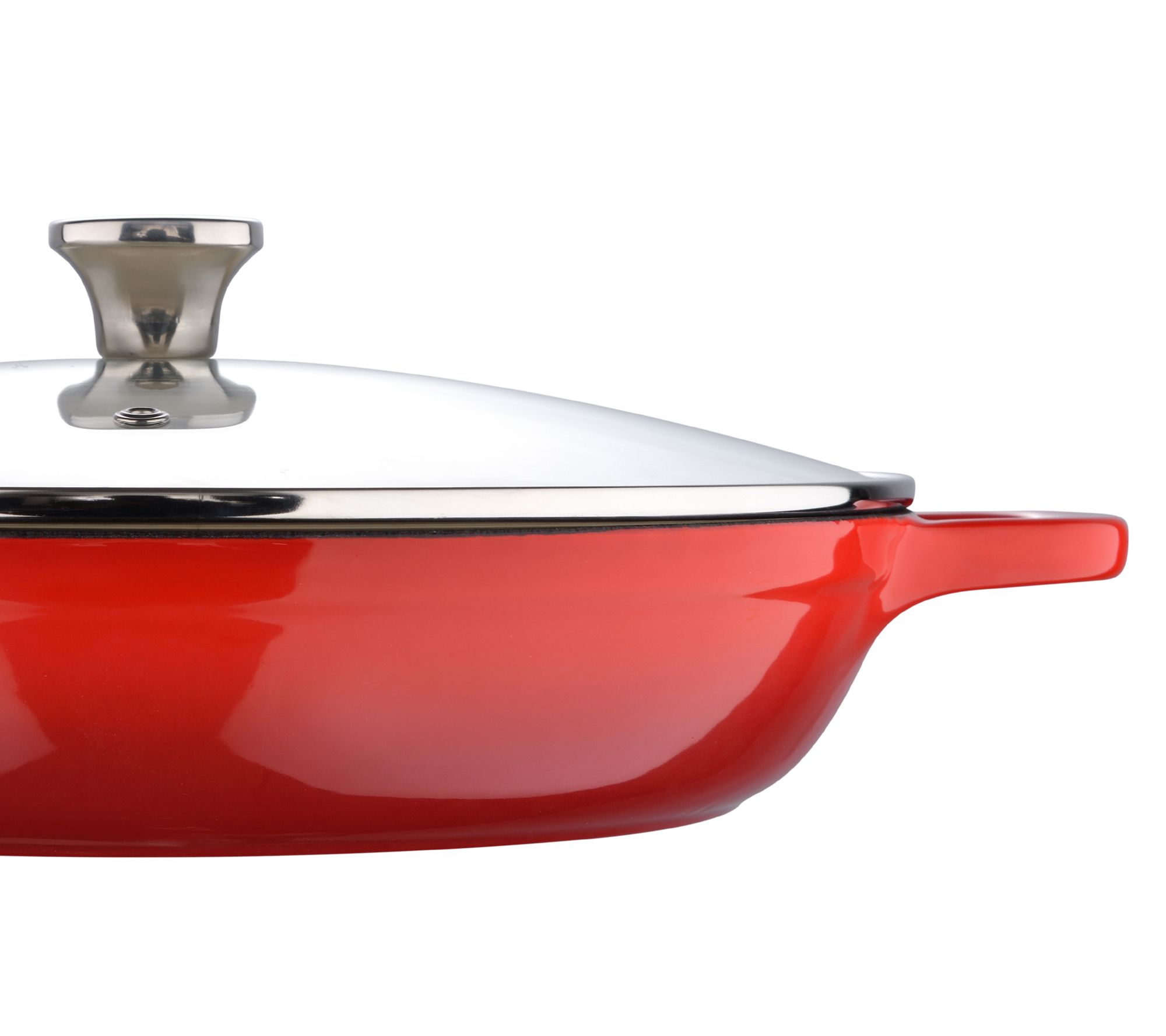 MasterPRO 2 qt. Cast Iron Dutch Oven with Lid, Red