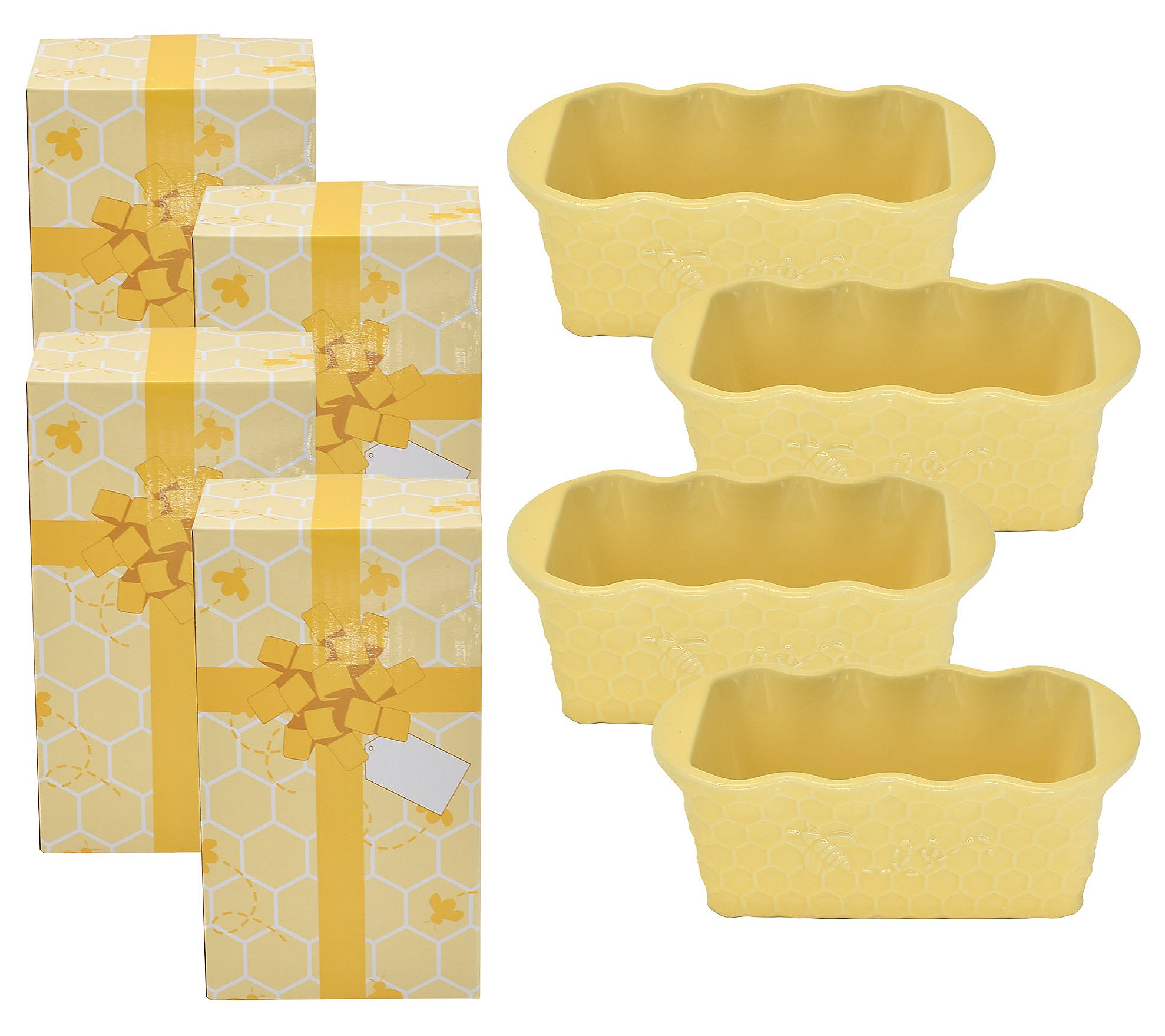 Temp-tations Set of (4) Ruffled 12-oz Loaf Pans w/ Gift Boxes