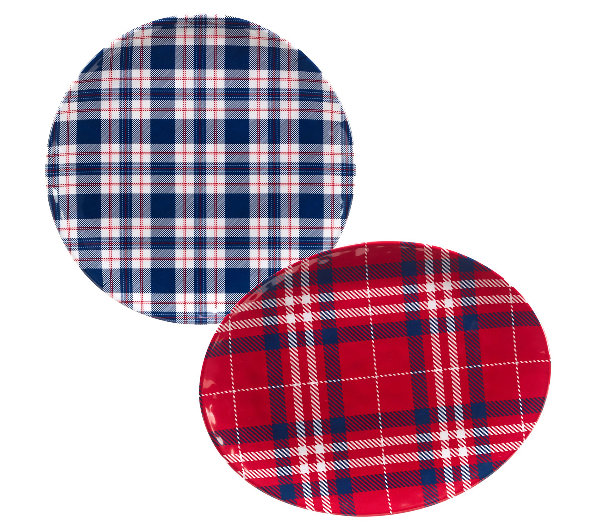 Certified Inter National Patrio Tic Plaid 2-pie Ce Platter Set - Qvc.com