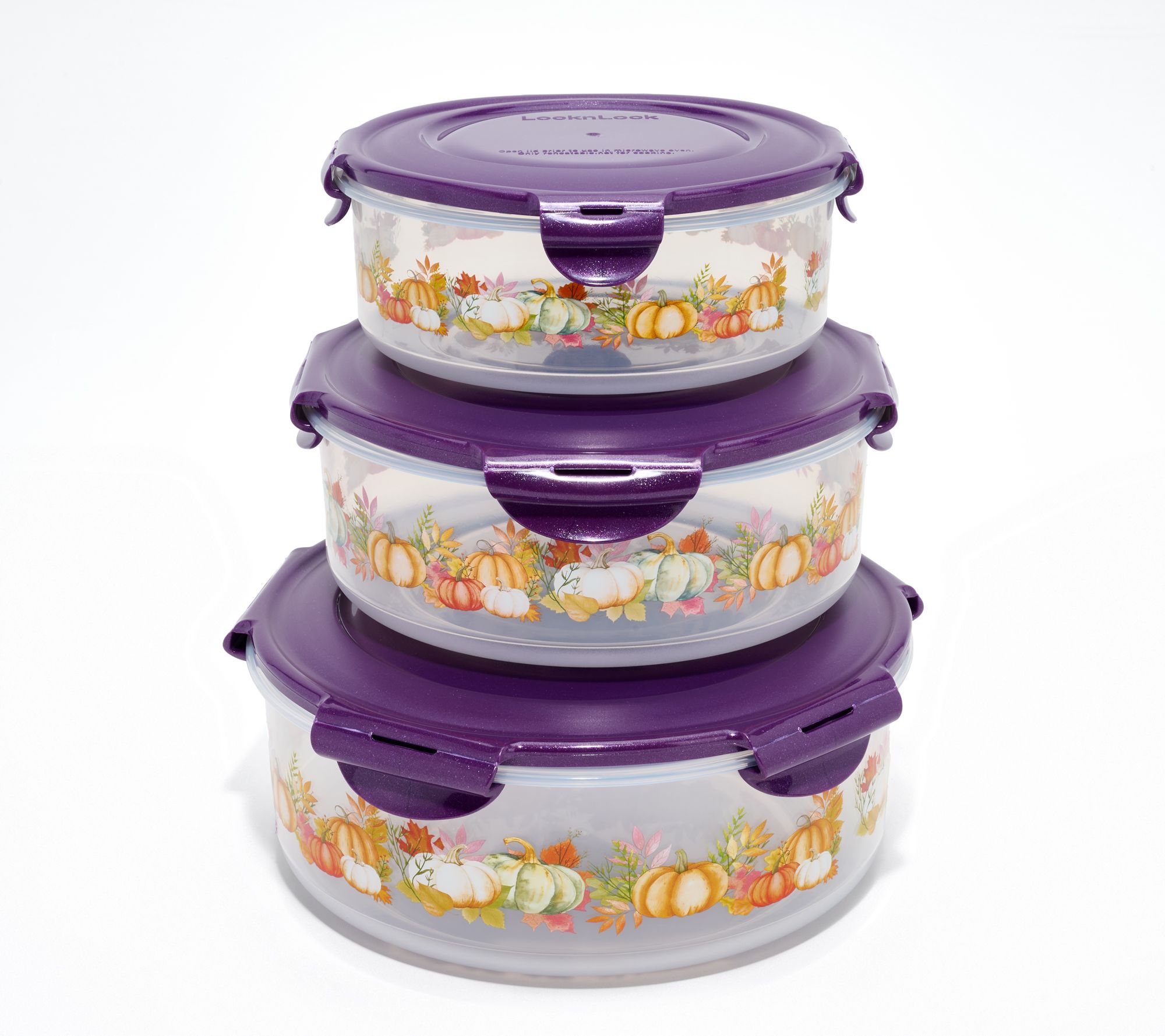 LocknLock 3-Piece Nestable Harvest Printed Canisters