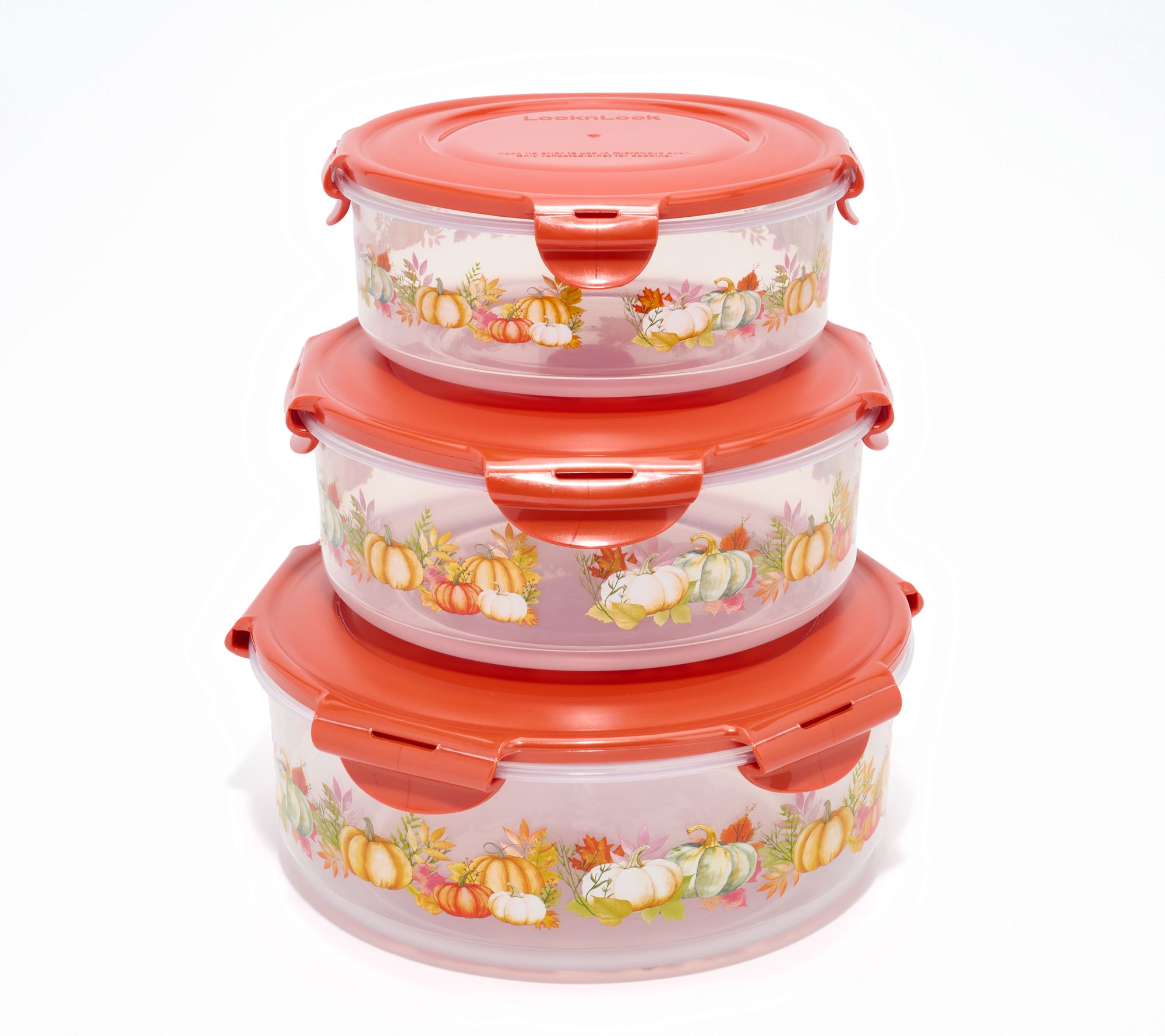 LocknLock 3-Piece Nestable Harvest Printed Canisters