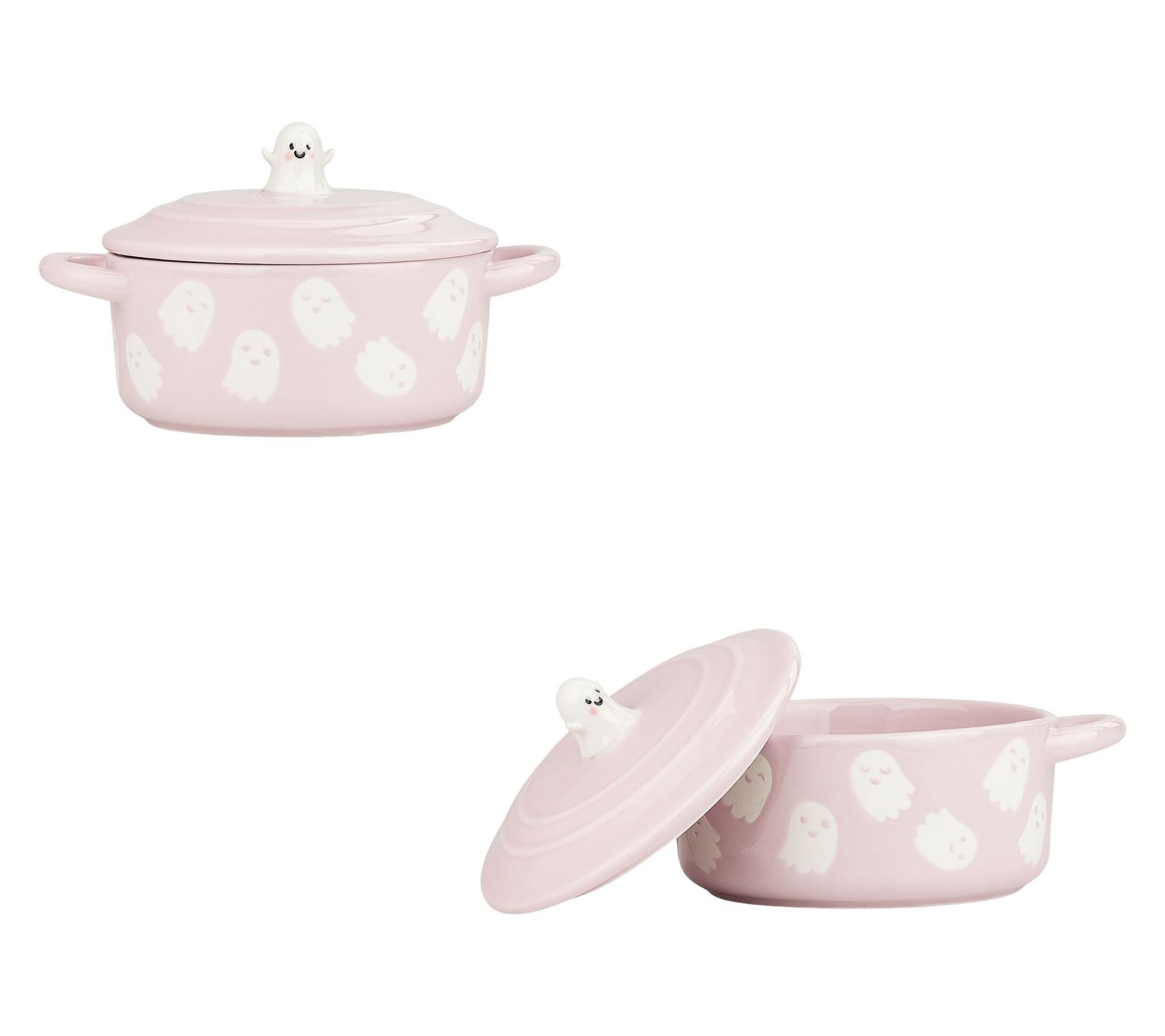 10 Strawberry S treet Set of 2 Flying Ghost Ba keware Cocottes