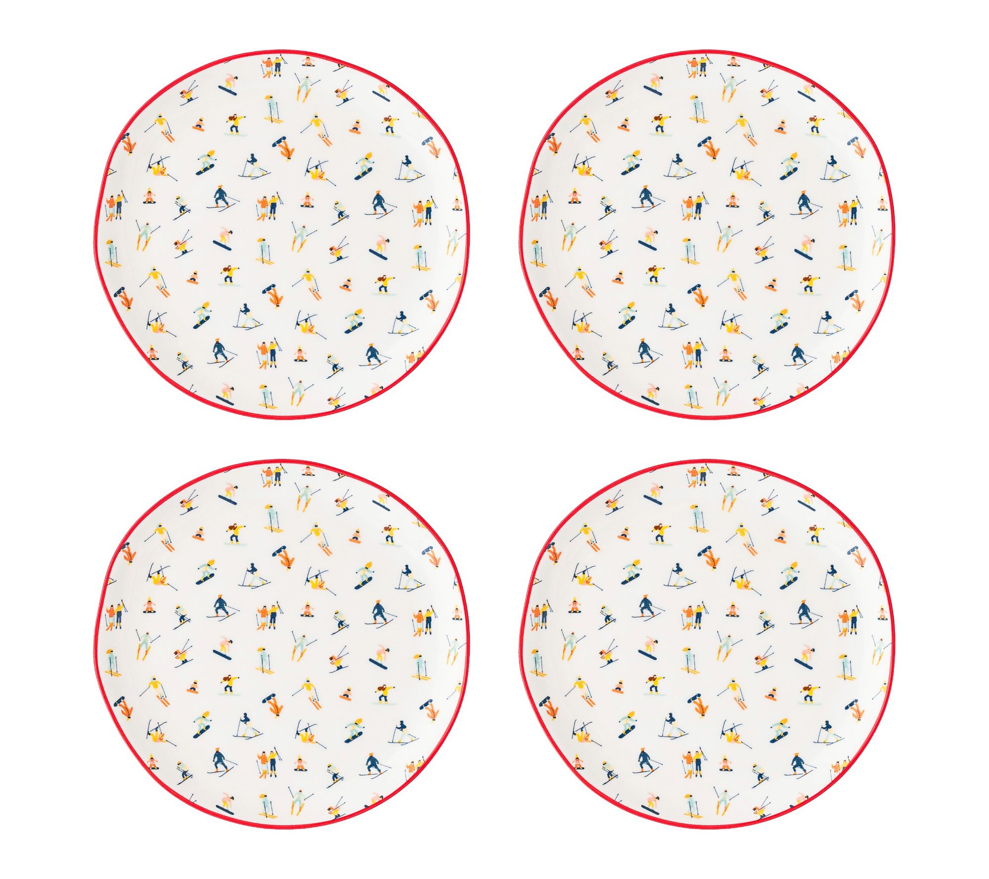 10 Strawberry Street Set of 4 Bella Holiday Appetizer Plates