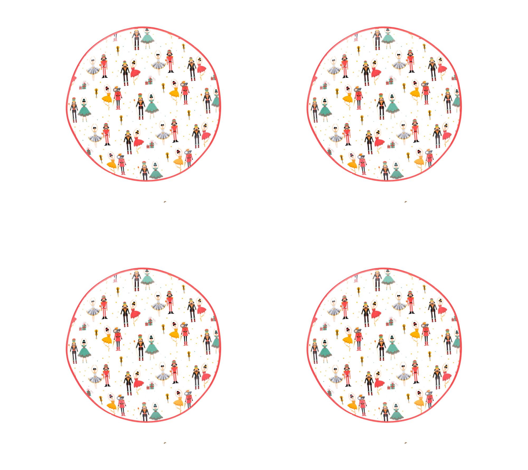 10 Strawberry Street Set of 4 Bella Holiday Appetizer Plates